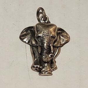 Vintage 90's Silver Elephant Charm Pendant